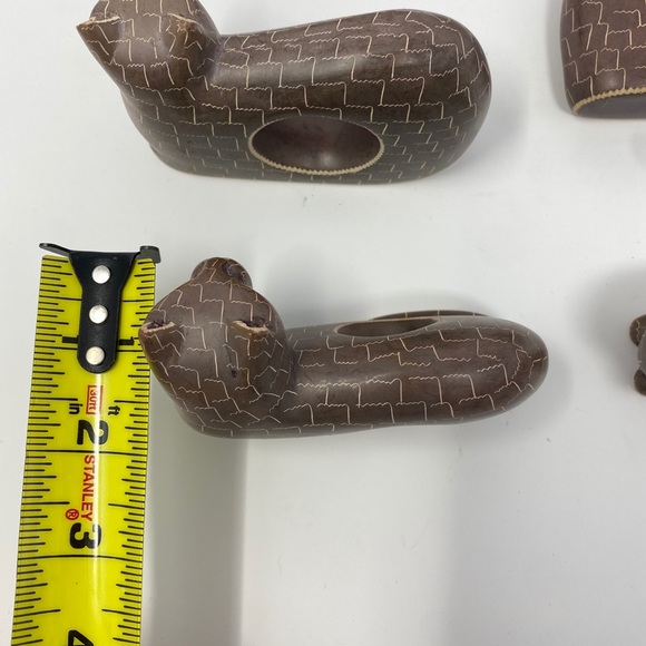 Vintage Sandstone Hand Carved Napkin Rings Set of 8 Made in Kenya - Picture 8 of 9